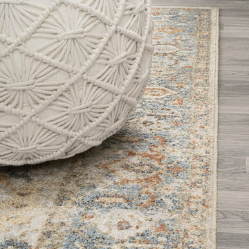 Hiero Persian Border Low-Pile Machine-Washable Area Rug